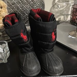 Ralph Lauren Black and Red Snow Boots